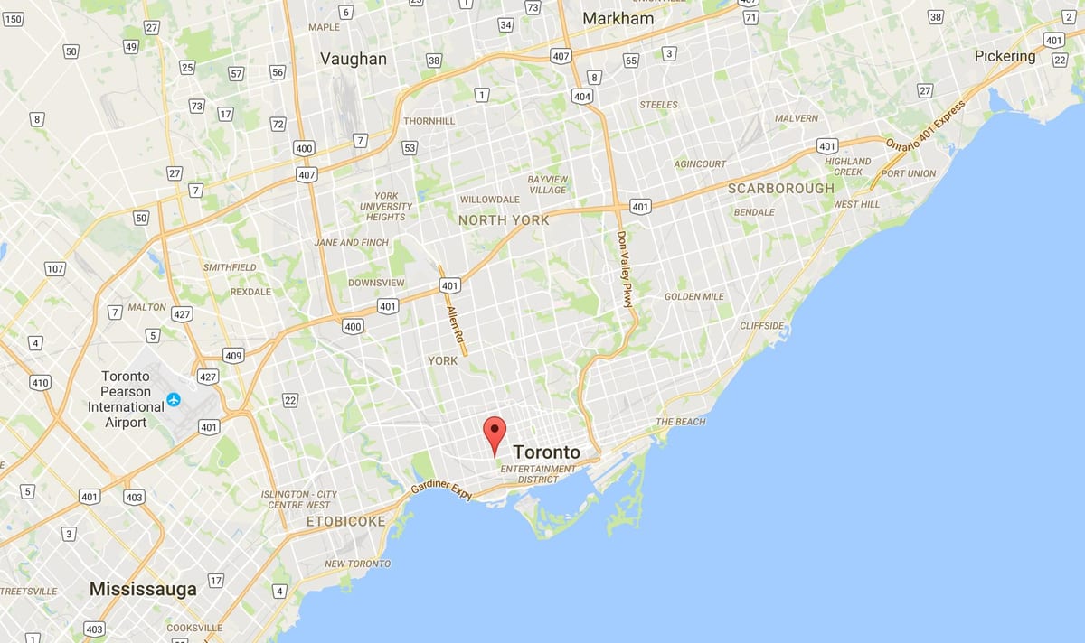 Peta dari Trinity–Bellwoods district, Toronto