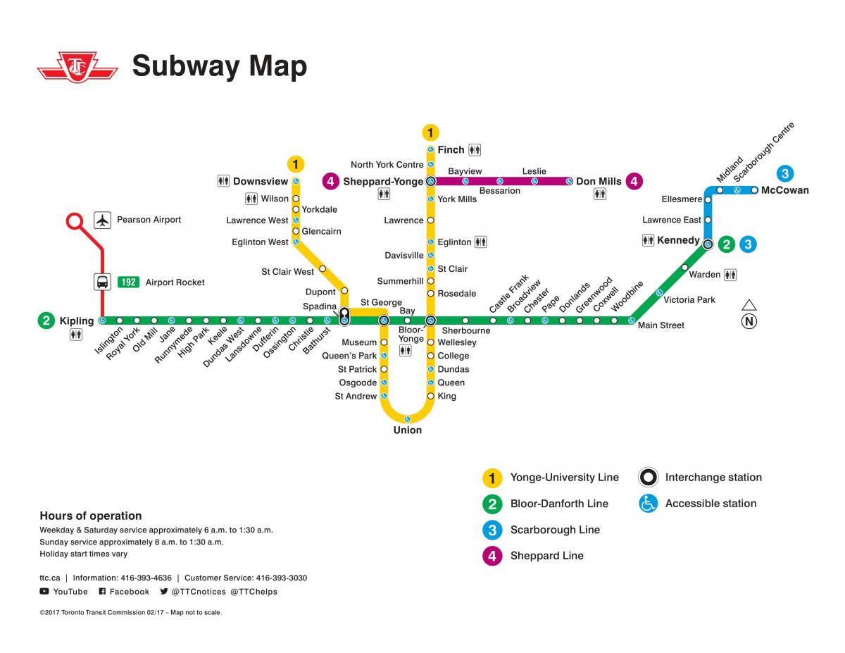 Peta dari TTC Toronto subway