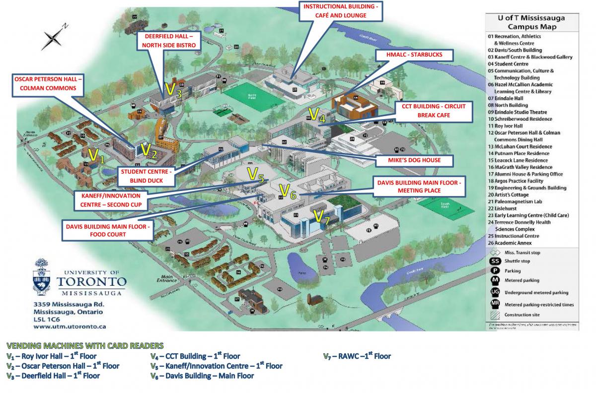 Peta dari university of Toronto Mississauga kampus jasa makanan