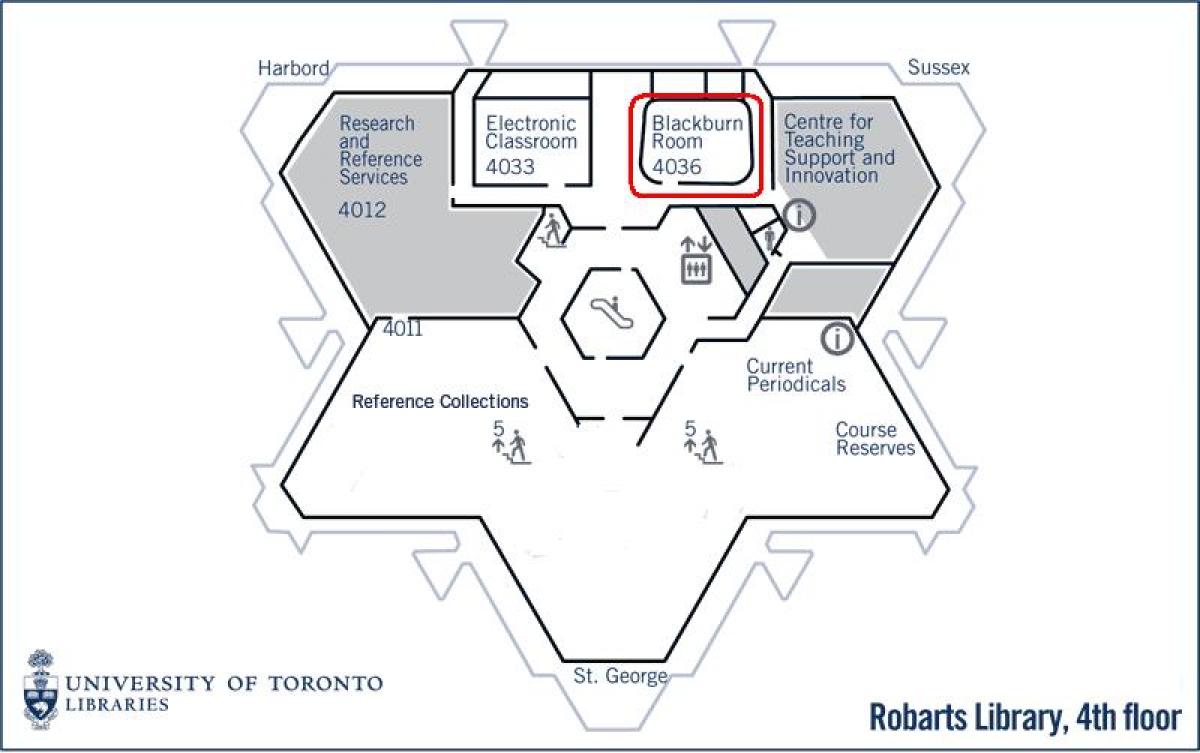 Peta dari university of Toronto perpustakaan Robarts blackburn kamar