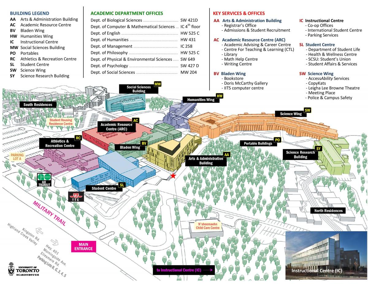 Peta dari university of Toronto Scarborough kampus