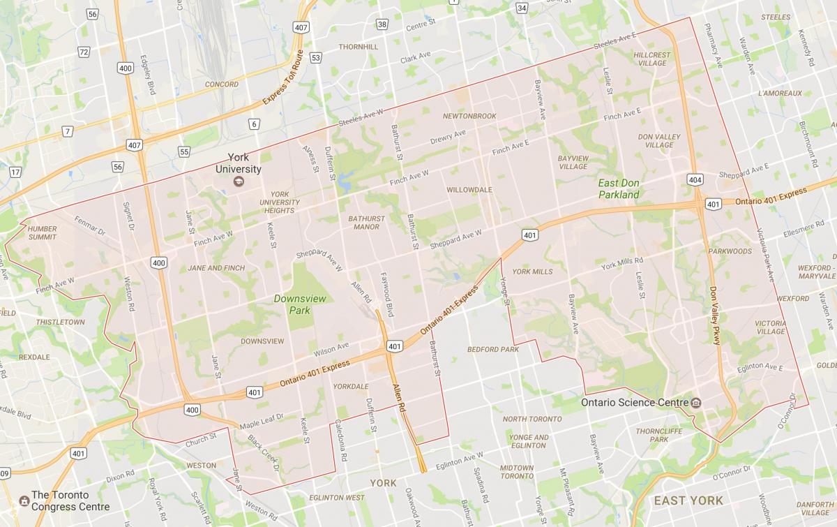 Peta dari Uptown Toronto lingkungan Toronto