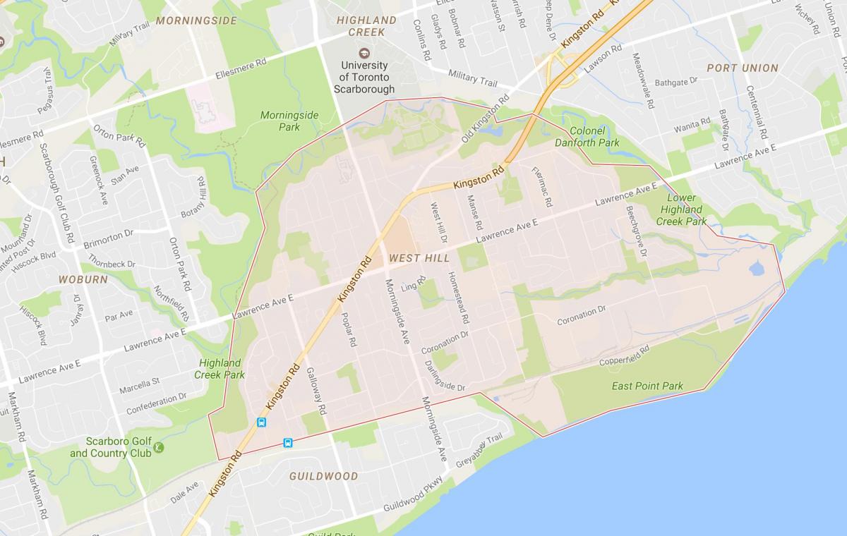 Peta dari West Hill lingkungan Toronto