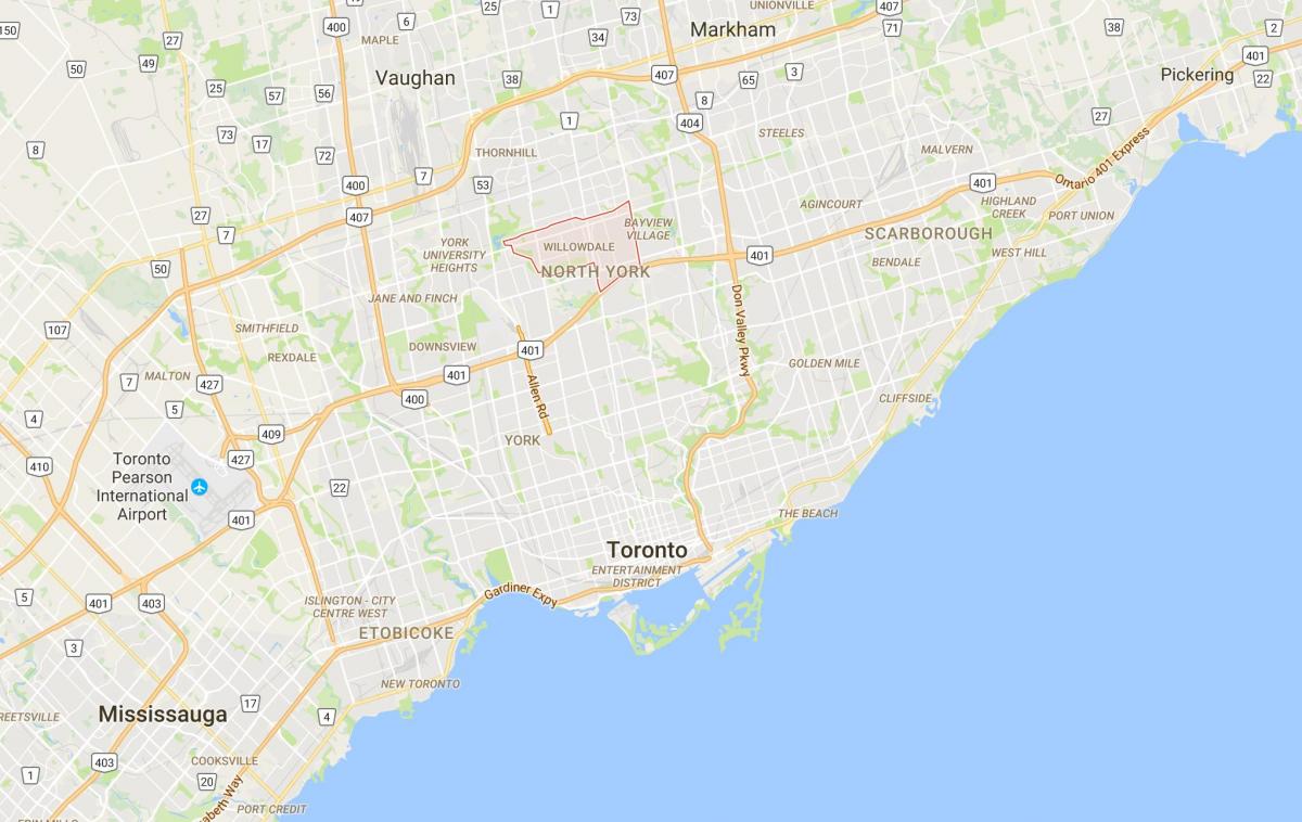 Peta dari Willowdale district, Toronto