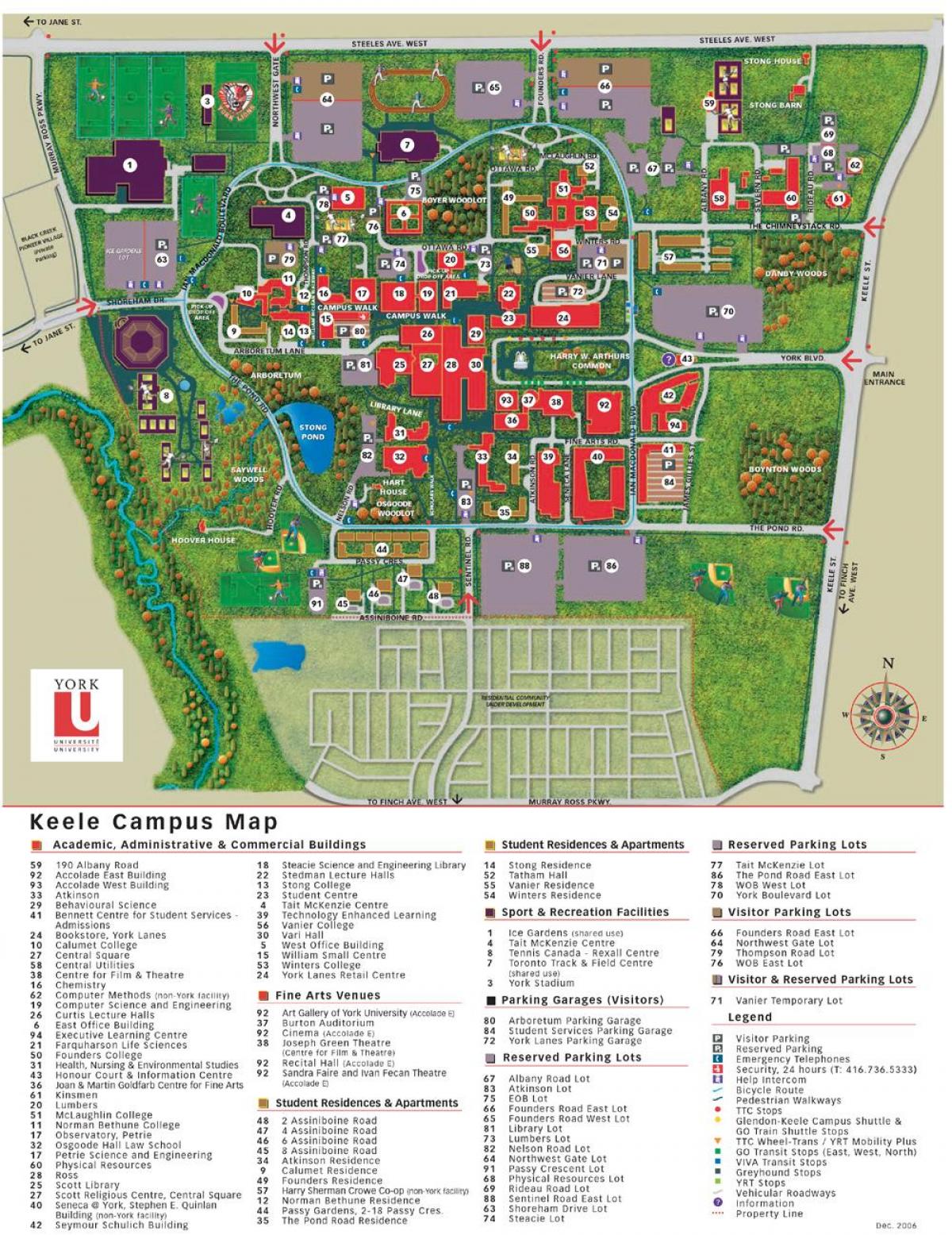 Peta dari York university keele kampus