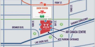 Peta dari Air Canada Centre parkir - ACC