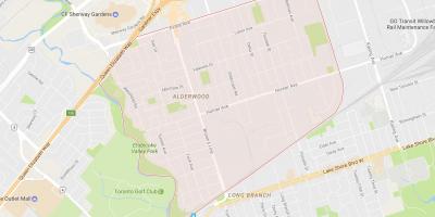 Peta dari Alderwood Parkview lingkungan Toronto