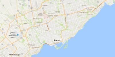 Peta dari Bathurst Manor district, Toronto