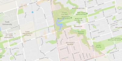 Peta dari Bathurst Manor lingkungan Toronto