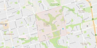 Peta dari Bayview Hutan – Steeles lingkungan Toronto