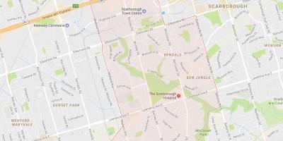 Peta dari Bendale lingkungan Toronto