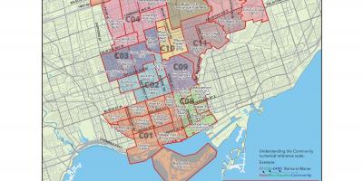 Peta dari pusat kota Toronto