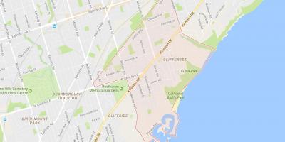 Peta dari Cliffcrest lingkungan Toronto