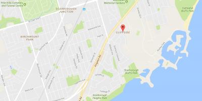 Peta dari Cliffside lingkungan Toronto