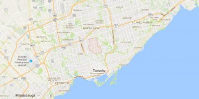 Peta dari Utara district, Toronto