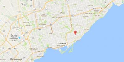 Peta dari East Danforth district, Toronto