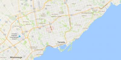Peta dari Glen Park district, Toronto