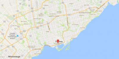 Peta dari pusat Kota kabupaten Toronto