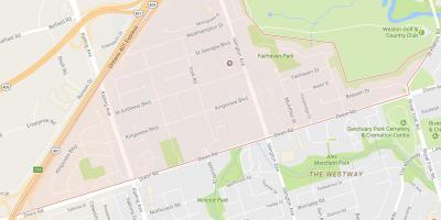Peta dari Kingsview Desa lingkungan Toronto