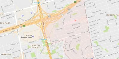 Peta dari Lawrence Manor lingkungan Toronto