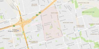 Peta dari Ledbury Taman lingkungan Toronto