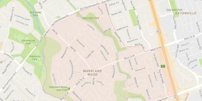 Peta dari Markland Kayu lingkungan Toronto