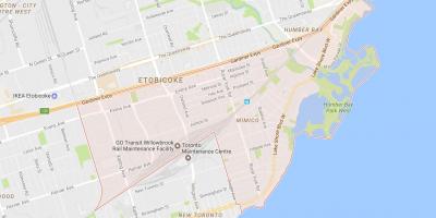 Peta dari Mimico lingkungan Toronto
