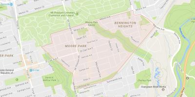 Peta dari Moore Park sekitar Toronto