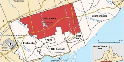Peta dari Utara York, Toronto