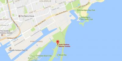 Peta dari Luar pelabuhan marina Toronto