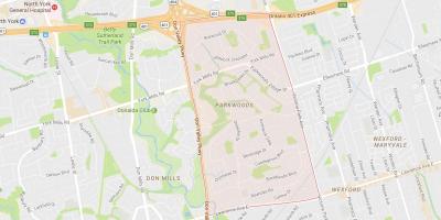 Peta dari Parkwoods lingkungan Toronto