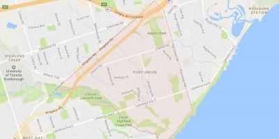 Peta dari Port Union lingkungan Toronto