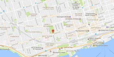 Peta dari Queen Street West lingkungan Toronto