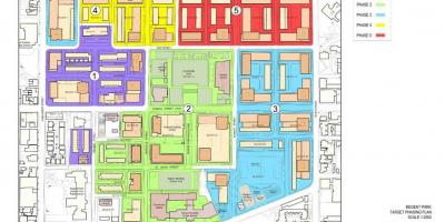 Peta rencana Revitalisasi Regent Park, Toronto