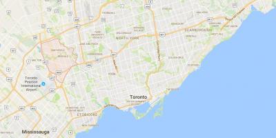 Peta dari Rexdale district, Toronto