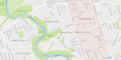 Peta dari Runnymede lingkungan Toronto