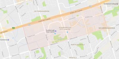 Peta Kota Scarborough Pusat lingkungan Toronto