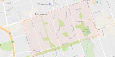 Peta dari Steeles lingkungan Toronto