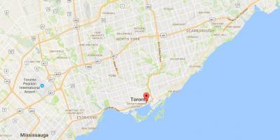 Peta dari Timur Bayfront district, Toronto