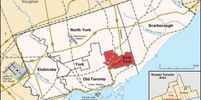 Peta dari Timur York, Toronto