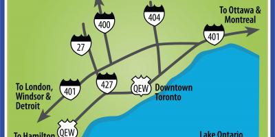Peta dari Toronto petunjuk arah