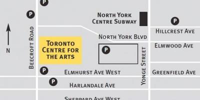 Peta dari Toronto centre for the arts
