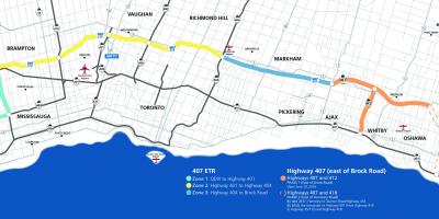 Peta dari Toronto raya 407