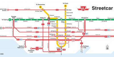 Peta dari Toronto trem