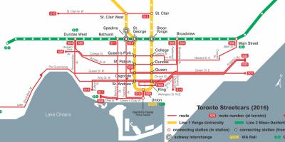 Peta dari Toronto trem sistem