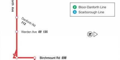 Peta dari TTC 20 Cliffside bus rute Toronto