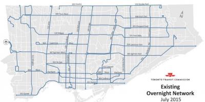 Peta dari TTC semalam jaringan bus