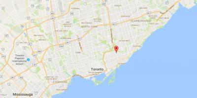 Peta dari Woodbine Heightsdistrict Toronto