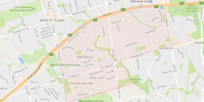 Peta York Mills lingkungan Toronto